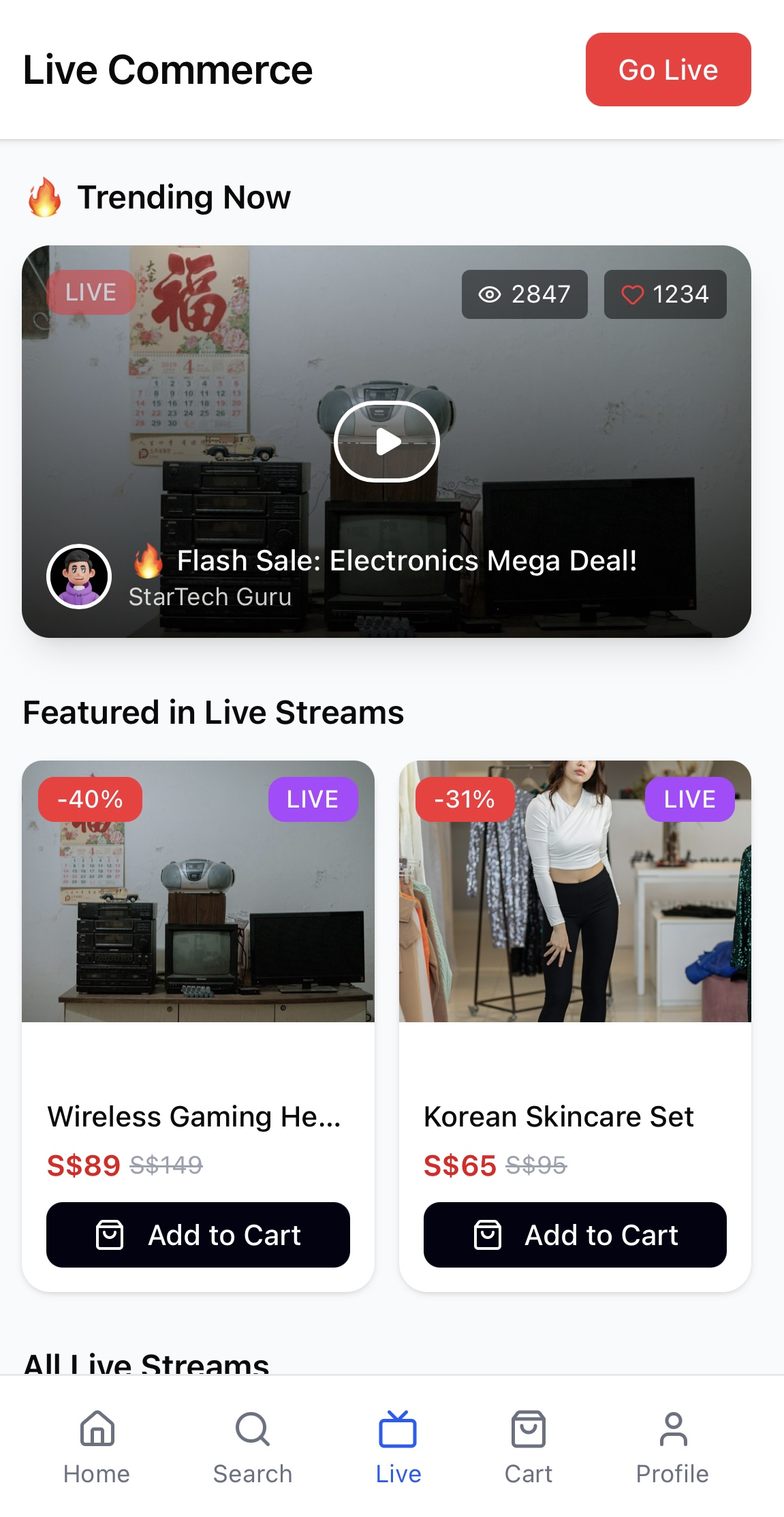 Live Commerce & Influencer Marketing